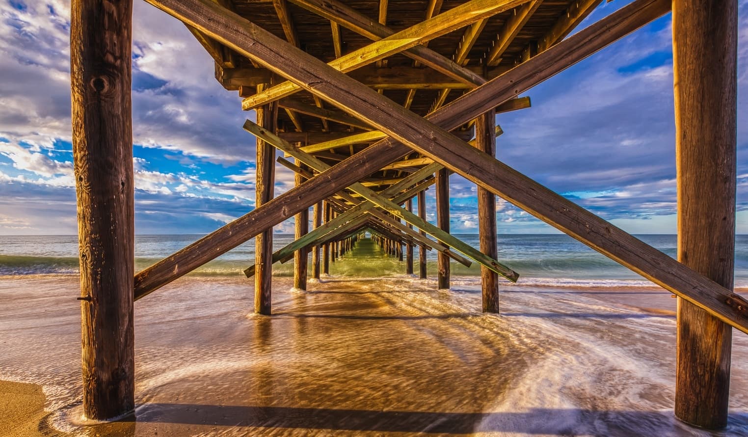 Ocean Isle Beach Pier stretching into the Atlantic